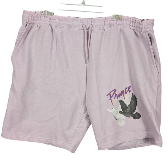 Prince Shorts Mens 2XL Wisteria Purple Dove Graphic Drawstring Cotton Blend New - Picture 1 of 7